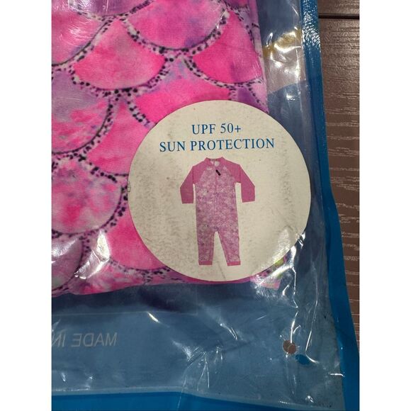 Pink Mermaid Long Sleeve, Long Pants Swimsuit 3T - Picture 3 of 4